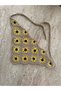 Women's Hand-Knitted Moon Flower Motifed Triangle Design Model Bandana Hair Accessory - 3