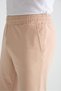 Light Beige Men's Shorts with Print Detail, Casual Use, Adjustable Elastic Waist, Regular Fit - 8