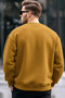 Men's Printed Oversized Mustard Sweatshirt - 5