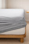 Aura Fitted Combed Cotton Bed Sheet 100*200+36 cm Gray