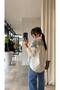 Women's Garnished Stone-Detail Oversized Shirt White Gray - 4