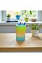 Rainbow Color Gradient Decorative Pen Holder – Modern Desktop Organizer (12X8 cm)
