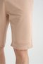 Light Beige Men's Shorts with Print Detail, Casual Use, Adjustable Elastic Waist, Regular Fit - 3