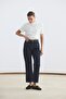 High Waist Straight Leg Jeans Dark Blue - 5
