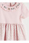 Giyçık Store Den Pink Floral Embroidered Girls' Ruffle Dress - 3