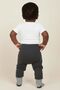 Gray 100% Cotton Sock-Legged Baby Boy Pants - Soft Elastic Waistband Comfortable Baby Bottoms Sweatpants - 4