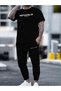 Unisex Letter Printed T-Shirt – Round Neck, Short Sleeve, Casual Set