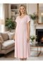 New Season Powder Design Raglan Sleeve Lace Buttoned Summer Maternity Pajama Nightgown Set - 8