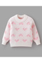 Pullover with Heart Design - White
