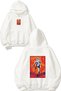 Muay Thai 1 Design Printed Oversize White Hooded Sweatshirt