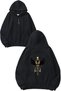 Egyptian God Design Printed Oversize Black Hooded Sweatshirt