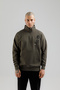 Sportswear Men's Sweatshirt with Stand Collar and Half Zipper Khaki