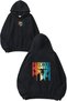 Parkour Design Printed Oversize Black Hooded Sweatshirt