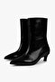 Women's Maris Black Leather Heeled Boots - 5