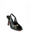 2354 Black Heeled Women's Evening Dress Shoes - 4