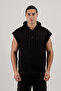 Sportswear Men's Sleeveless and Hooded Sweatshirt Black