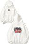 Strong 21 Design Printed Oversize White Hooded Sweatshirt