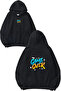 Game over Design Printed Oversize Black Hooded Sweatshirt