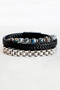 Men's Triple Combination Granite Natural Stone Elastic Bracelet + Genuine Leather Bracelet + Steel Bracelet - 3