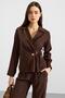 V-Neck Tie-Front Modal Shirt Brown 9407 - 4