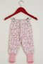 Pink Dog Patterned Baby Girl 100% Cotton Self-Sock Pants - Soft Baby Bottom Wear - 6