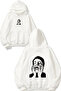 Bıkmış Tasarım Printed Oversize White Hooded Sweatshirt