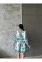 Imported Crepe Fabric Floral Patterned Dress with Belt Included Special Design - 3