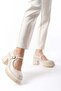 Women's Ruby Cream Single Strap 8 cm Heeled Platform Shoe 601 - 2