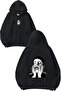 Bıkmış Tasarım Printed Oversize Black Hooded Sweatshirt