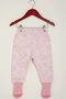 Pink Elephant Patterned Baby Girl 100% Cotton Self-Sock Pants - Soft Combed Cotton Baby Bottom Wear - 6