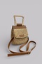 Raffia Extra Light and Soft Rope Genuine Leather and Real Wood Handle Straw Women's Hand and Crossbody Bag