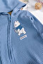 Hooded Teddy Bear Patterned 100% Cotton Baby Boy Jumpsuit - 5