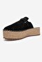 Louis Black Suede Genuine Leather Closed Toe Straw Wedge Sole Slippers - 4