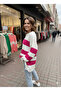 Women's Crew Neck Striped Oversize Knitwear Sweater - 3