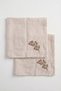 Floral Embroidery Detailed 2-Piece Napkin Set 45X45 Beige - 2