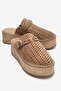 Louis Toprak Suede Genuine Leather Closed Toe Straw Wedge Sole Slippers