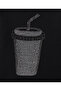 Top & Pant Set with Straw Mug Applique - Black - 7