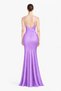 Women's Satin Evening Dress with Rhinestone Details - 2