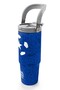 Navy Blue Cobalt Blue Football Patterned Steel Thermos with Straw and Direct Drinking Cap 900 ml 38721 - 4
