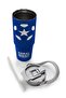 Navy Blue Cobalt Blue Football Patterned Steel Thermos with Straw and Direct Drinking Cap 900 ml 38721 - 8