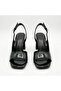 Doria Flat-Toe Heeled Sandals - Black Patent Leather - 4
