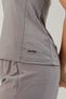 Sportswear Zero Collar and Sleeveless Women's Athlete T-Shirt Gray - 3
