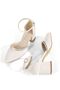 Ten Silvery Stone-Studded Karnıyarık 5 cm Coated Heel with Pointed Toe Newseason - 4