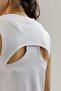 Sportswear Lightweight Open Collar and Back Open Detailed Women's Athlete Tank Top White - 3