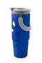 Navy Blue Cobalt Blue Football Patterned Steel Thermos with Straw and Direct Drinking Cap 900 ml 38721 - 5