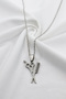 Stainless Steel Silver Color Scissors Side Pendant Necklace, Gift Necklace 60 cm - 5