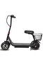 Kids Electric Scooter with Seat - Foldable, LCD Display & Front Basket - Adjustable Height (Black) - 3