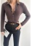 Polo Collar Snap Fastener Arlen Knitwear - 4