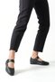 Halivaria Black Leather Women's Genuine Ballerina Model Banded Orthopedic Sole Casual Shoes - 7