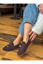 Coffee suede (shake) beaded detail women's loafer - 5